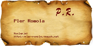 Pler Romola névjegykártya